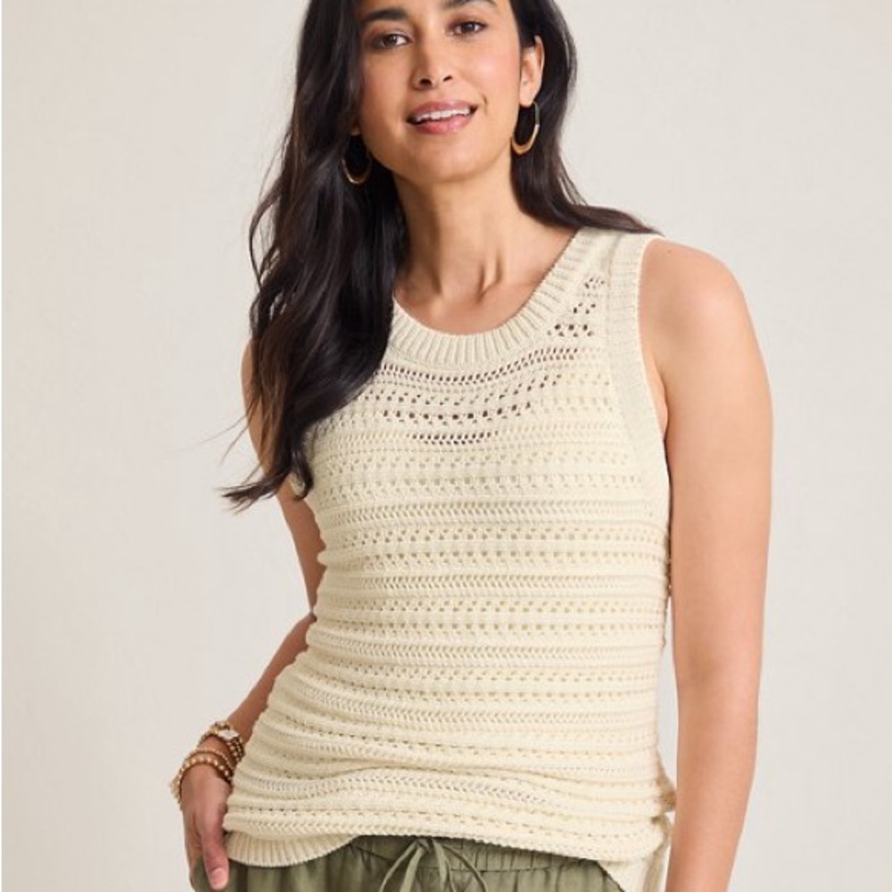 Tommy Bahama Crochet Stitch Sweater Tank